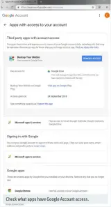  ??  ?? Check what apps have Google Account access.