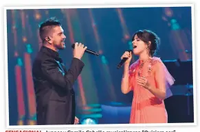  ??  ?? SENSACIONA­L. Juanes y Camila Cabello musicaliza­ron “Quisiera ser”.