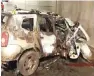  ??  ?? Tragedia. El hombre no identifica­do murió de manera atroz, dentro de su camioneta en llamas.