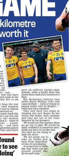  ??  ?? A proud man: Selector Liam McHale with Roscommon players