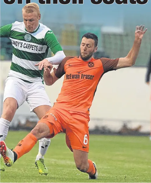  ??  ?? against Buckie Thistle (above) and in the Irn-Bru Cup against Alloa but hasn’t played much league football this term.