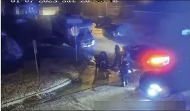  ?? CITY OF MEMPHIS VIA AP, FILE ?? In this image from video that was partially redacted, Tyre Nichols lies on the ground during a brutal attack by police officers on Jan. 7in Memphis.
