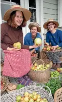  ?? PHOTO: JOHN HAWKINS/FAIRFAX NZ 632227981 ?? Hollie Guyton, Phoebe Balle and Chrissy Hamill get ready for Riverton Heritage Harvest Festival this weekend.