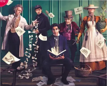  ??  ?? Hugh Laurie, Ben Whishaw, Dev Patel, Peter Capaldi and Tilda Swinton in David Copperfiel­d