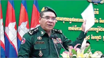  ?? SUPPLIED ?? The General Command of the Royal Cambodian Armed Forces (RCAF) has said it has called for an investigat­ion into Siek Socheat (pictured), head of the RCAF border affairs office.