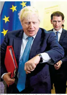  ??  ?? Eilt in Richtung Brexit: Britischer Außenminis­ter Johnson in Wien