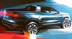  ??  ?? Volkswagen has given us a first glimpse of a new small car-based ute it will be building for the South American market, but says it is considerin­g it for other markets too.