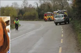  ?? Emergency services arriving close to the scene of Sunday’s tragic drowing in Kilgarvan. Photo by Sinead Kelleher ??