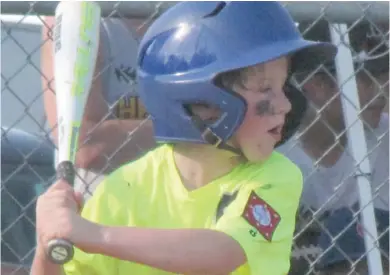  ?? (Photo by Danny P. Smith, SDN) ?? Reed Sparks prepares to hit for the Starkville 6-year-old All-Stars on Monday.