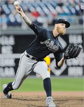  ?? ASSOCIATED PRESS FILE PHOTO ?? Mike Foltynewic­z will take his 12-10 record and 2.85 ERA to the mound for the Atlanta Braves’ first playoff game in five years. Game 1 is Thursday in Los Angeles.