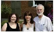  ??  ?? Caroline Hill ( centre), with her Canadian relatives Krystal Gary and her father John Gary