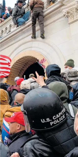  ?? Photos / AP ?? Trump stormed the Capitol. Five people were killed in the violence.