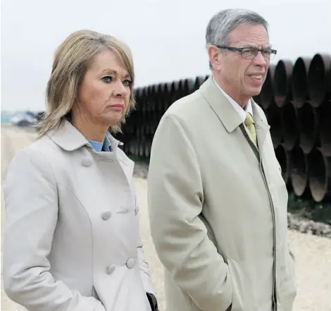  ?? Pat Sullivan/Ass ociated Press ?? Alberta’s Energy Minister Diana McQueen, left, says lobbying for the Keystone project will continue in earnest despite the sudden departures of project champions Premier Alison Redford and federal resources minister Joe Oliver, right.