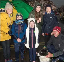  ??  ?? The Kennedy’s – Catriona, Ruairi, Katie, Tomás and Tommy and Lucky the Dog who took part in the Bill Kirby Memorial Walk on St Stephen’s Day from Kirby’s Brogue Inn,Tralee in aid of Kerry Hospice Foundation.