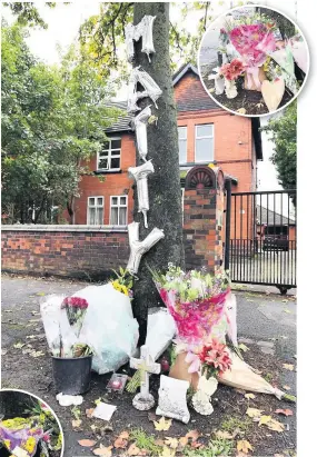  ?? Pictures: Steve Bould ?? ‘MIMISSED ‘ BY MANY’: Floral tributes, balloons and mes messages have been laid in Lightwood Road, Longton, follow following the death of Matthew Dale.