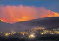  ??  ?? BLAZE BATTLE: Saddlewort­h Moor in flames