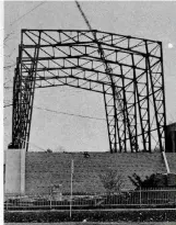  ?? STANDARD FILE PHOTO ?? St. Denis Church takes shape. The photo looks at the Lake Street end of the church and was taken in early November of 1960.