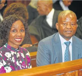  ?? /Freddy Mavunda (See Page 9) ?? Setback: Former Old Mutual CEO Peter Moyo and his spouse Sibongile sit inside the high court in Johannesbu­rg on Tuesday. The court upheld Old Mutual’s appeal, finding that the insurer had lawfully dismissed Moyo.