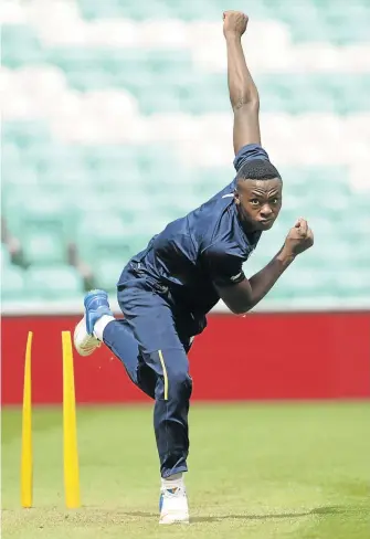  ?? / PHILIP BROWN / GETTY IMAGES ?? Kagiso Rabada, who sat out the second Test at Lord’s, is raring to tear England apart in the third Test starting today at The Oval.