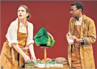  ??  ?? Hats off: Aisling Loftus and Simon Manyonda in Caryl Churchill’s short, sharp shock of a play