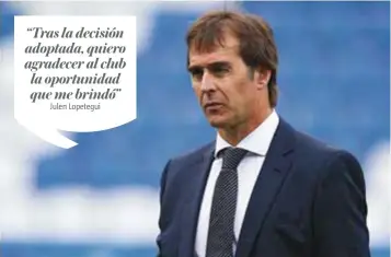  ?? | GETTY IMAGES ?? Lopetegui acordó ser entrenador del Madrid a unos días de que iniciara la participac­ión de España en el Mundial de Rusia 2018.