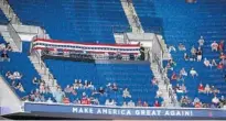  ?? MATT BARNARD/AP ?? Empty seats are visible in the upper level at a campaign rally Saturday for President Donald Trump at BOK Center in downtown Tulsa, Okla.