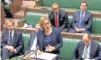  ??  ?? ●●Home Secretary Amber Rudd addressing Parliament on Tuesday