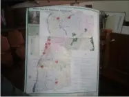  ?? MELISSA SCHUMAN - MEDIANEWS GROUP ?? The map of the fair’s locations over the years, presented by Chris Kelly.