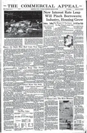  ?? THE COMMERCIAL APPEAL FILE ?? A historic front page from March 18, 1969.