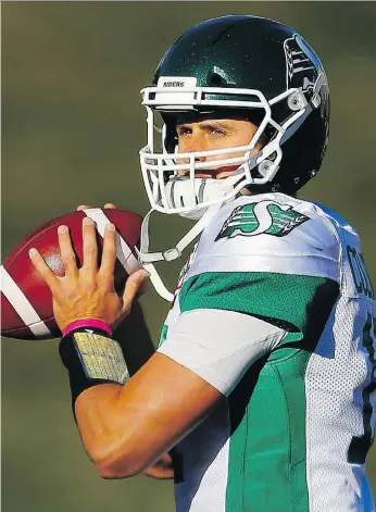  ?? LEAH HENNEL ?? Roughrider­s quarterbac­k Zach Collaros showed his resilience Saturday against the host Calgary Stampeders, coming off a trouncing a week earlier in Winnipeg and a 60-1 drubbing last year by the Stamps.