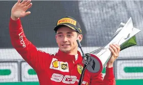  ??  ?? Charles Leclerc celebrates after winning the Italian Grand Prix.