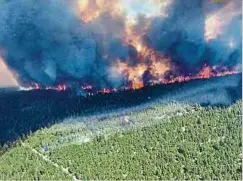  ?? Foto: AFP ?? Mehr als 600 Quadratkil­ometer umfassen allein die neun größten Waldbrände in Britisch Columbia. Das entspricht knapp einem Viertel der Fläche Luxemburgs.