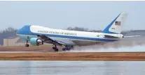  ?? SUSAN WALSH, AP ?? Air Force One, carrying President Obama, takes off from Andrews Air Force Base in Maryland on Tuesday.