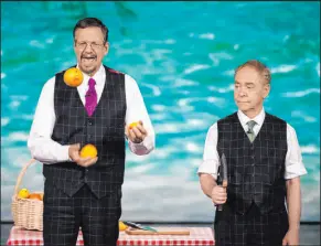  ?? Jacob Kepler
The CW ?? Penn & Teller in “Fool Us — Penn & Teller Go for the Juggler.” Teller joined Penn Jillette in a full show Thursday for the first time since undergoing quadruple-bypass surgery.