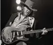  ?? Clayton Call/redferns ?? Stevie Ray Vaughan, shown in 1984, was ranked No. 20 on the Rolling Stone’s list of guitar greats.