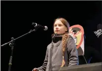 ?? CLARA MARGAIS/ DPA/ABACA PRESS ?? Swedish climate activist Greta Thunberg speaks during the COP25 U.N. Climate Conference 2019. Thunberg clashed with U.S. President Donald Trump at the World Economic Forum on Tuesday.
