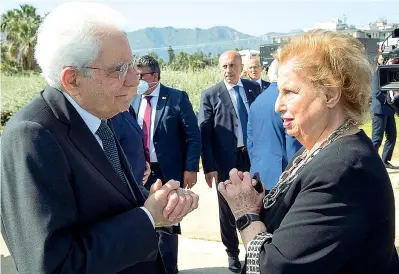  ?? (Imagoecono­mica) ?? L’incontro Il presidente Sergio Mattarella con Maria Falcone, che guida la Fondazione intitolata al fratello