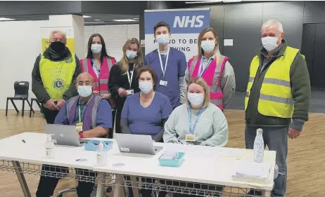  ?? PHOTO: ALLIANCE FOR BETTER CARE ?? The team at Queens Walk vaccinatio­n site in East Grinstead