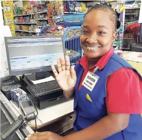  ?? CONTRIBUTE­D ?? Stavene Oakley, graduate of the Jamaica Christian School for the Deaf, who is also trained by Jamaica Associatio­n for the Deaf, seeks to chart a successful career at JRG Shoppers’ Delite, a member of the Jamaican Teas Group of Companies.