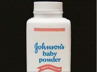  ?? Jeff Chiu / Associated Press ?? In this April 15, 2011 file photo, a bottle of Johnson's baby powder is displayed in San Francisco.