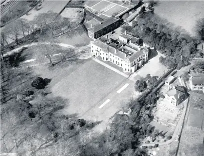  ??  ?? An aerial view of Beech Hall School, Tytheringt­on, taken in the 1950s