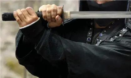  ??  ?? The man said he will try to acquire a samurai sword. Photograph: Toshifumi Kitamura/EPA