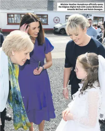  ?? ?? Minister Heather Humphreys officially opens the Kilglass Digital Hub with Louise McDonnell, Amanda McCloat and Roisin Donegan.