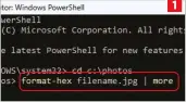  ?? ?? Use the format-hex Powershell command to see the contents of files as hexadecima­l data