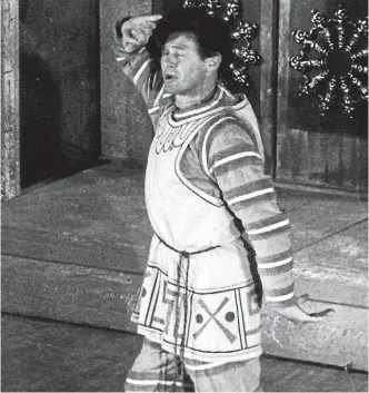  ??  ?? Harry Lavington as Pseudolus in A Funny Thing Happened on the Way to the Forum, left, in 1971, and
above in his Close to Home days.