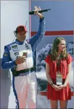  ?? TERRY RENNA - THE ASSOCIATED PRESS ?? Michael Waltrip is introduced with his daughter Margaret Waltrip before the NASCAR Daytona 500 auto race at Daytona Internatio­nal Speedway in Daytona Beach, Fla., Sunday.