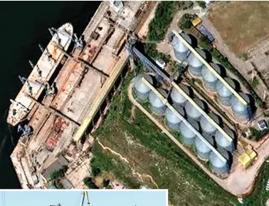  ?? ?? Heist: A satellite image shows the Matros Pozynich docked in Sevastopol on May 19