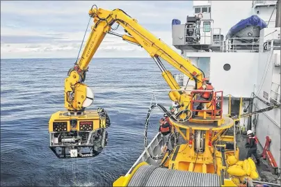  ?? CP PHOTO ?? The ROPOS (Remotely Operated Platform for Ocean Sciences) state-of-the-art underwater robot that can collect samples and scientific data as well as high-definition video is shown in a handout photo.