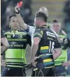  ??  ?? GET OFF: Dylan Hartley