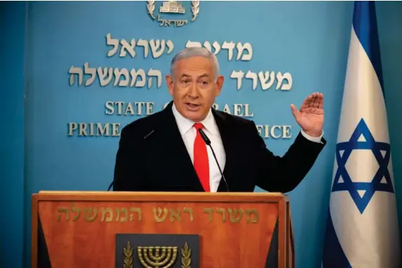  ?? (Reuters) ?? ‘I know these steps come at a difficult price for all of us,’ said Benjamin Netanyahu